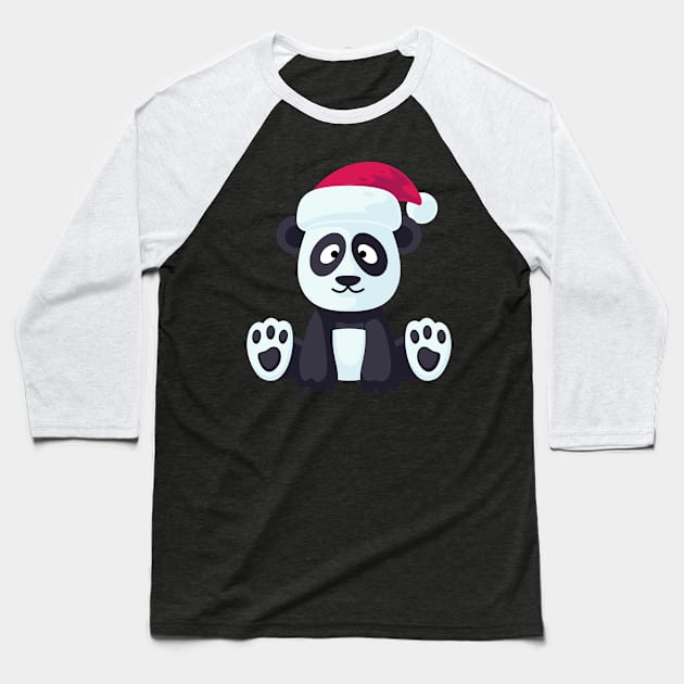 Christmas cute panda Baseball T-Shirt by andytruong